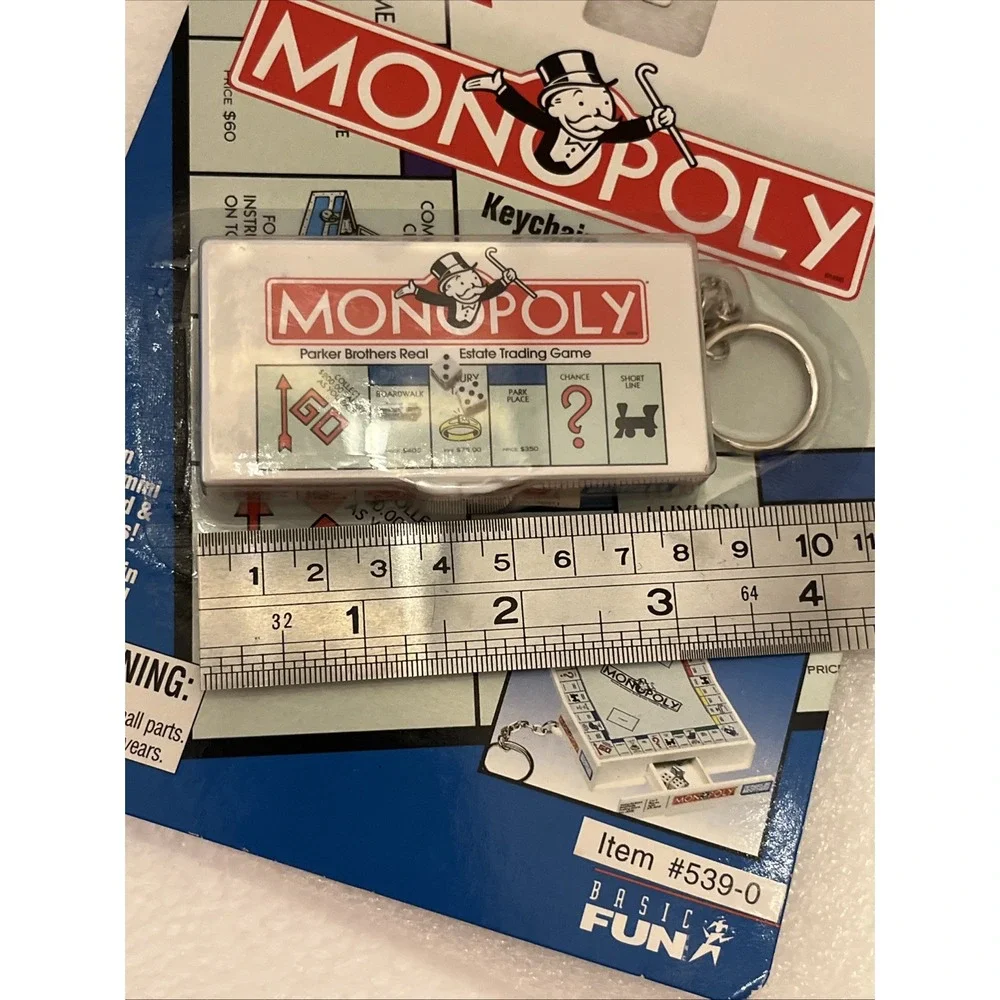 Monopoly Game Keychain 1998 Hasbro Real Mini Game Vintage Collectible - NEW‎